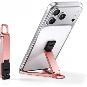Aluminum Alloy Mini Desktop Cell Phone Holder,Foldable Keychain Phone Holder Portable Hands-Free Travel Phone Holder, Adjustable Angle Vertical and Horizontal,For All Phones,Offices,Travel (Black) in Kuwait