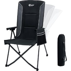 Portal Reclining Camping Chair High Back, 3-Position Hard Armrests, 350 lbs in Kuwait