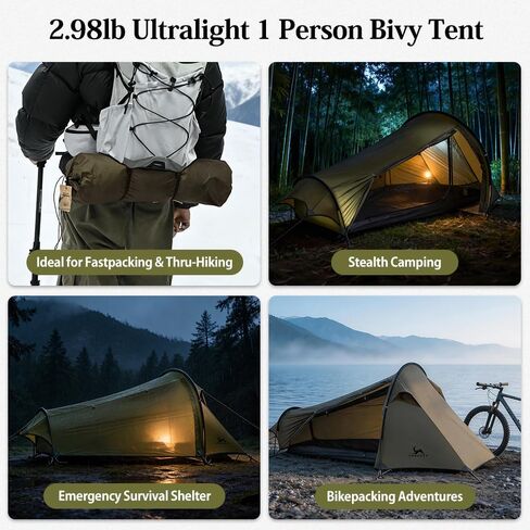 MC TOMOUNT 15D Nylon Ultralight Bivy Tent, Waterproof 1 Person Camping Tent in Kuwait