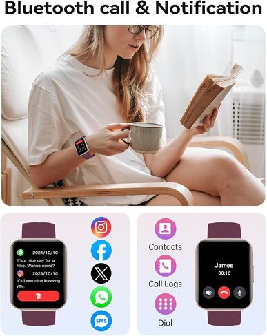 Smart Watch for Women with Call Function, Pedometer, Sleep Tracker, 100+ Sports Modes, Steps and Calories Counter, Waterproof in Saudi Arabia
