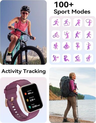 Smart Watch for Women with Call Function, Pedometer, Sleep Tracker, 100+ Sports Modes, Steps and Calories Counter, Waterproof in Saudi Arabia