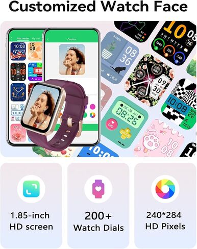 Smart Watch for Women with Call Function, Pedometer, Sleep Tracker, 100+ Sports Modes, Steps and Calories Counter, Waterproof in Saudi Arabia