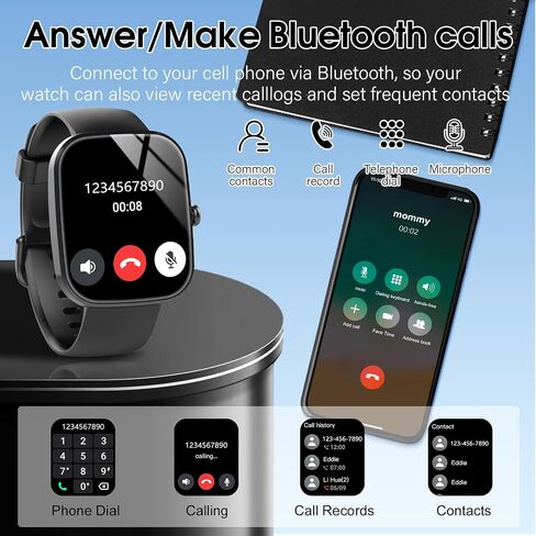 Csasan Smart Watch for Men Women(Answer/Make Call), 1.91" HD Screen Smartwatch Heart Rate/Sleep/Steps Monitor, 100+ Sports Fitness Watch, IP68 Waterproof in Saudi Arabia