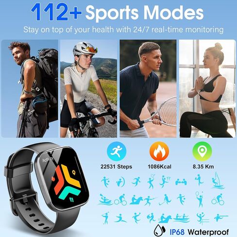 Csasan Smart Watch for Men Women(Answer/Make Call), 1.91" HD Screen Smartwatch Heart Rate/Sleep/Steps Monitor, 100+ Sports Fitness Watch, IP68 Waterproof in Saudi Arabia