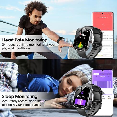 Csasan Smart Watch for Men Women(Answer/Make Call), 1.91" HD Screen Smartwatch Heart Rate/Sleep/Steps Monitor, 100+ Sports Fitness Watch, IP68 Waterproof in Saudi Arabia