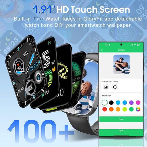Csasan Smart Watch for Men Women(Answer/Make Call), 1.91" HD Screen Smartwatch Heart Rate/Sleep/Steps Monitor, 100+ Sports Fitness Watch, IP68 Waterproof in Saudi Arabia