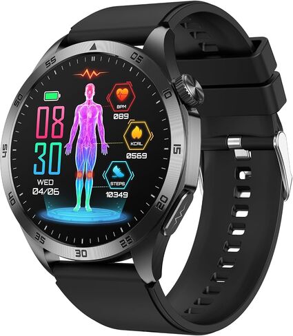 Smartwatch Featuring a 1.85-inch HD Touchscreen, Bluetooth Calling, Sleep and Heart Rate Monitoring, and Health Tracking; IP68 Waterproof Rating and Long Battery Life. (Silver, Nylon Strap) in Saudi Arabia