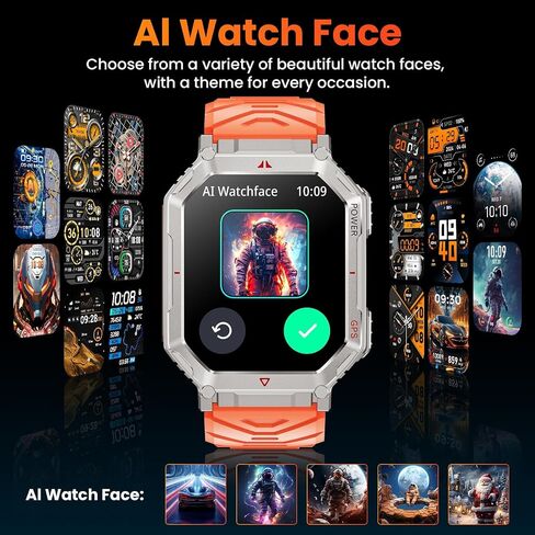 Military Smart Watches for Men with GPS,Compass,2.01" HD Display Bluetooth Calls,Smartwatch with GPT Voice Assistant,LED Flashlight,Fitness Tracker with 120+ Sports Modes,Compatible with Android & iOS in Saudi Arabia
