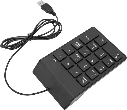 Cuifati 18 Keys Wired Numeric Keypad USB 2.0 Number Pad, Numpad for Laptop Desktop PC, Plug and Play Ergonomic Design with Nonslip Pad for Accountant Office School in Saudi Arabia