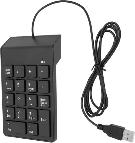 Cuifati 18 Keys Wired Numeric Keypad USB 2.0 Number Pad, Numpad for Laptop Desktop PC, Plug and Play Ergonomic Design with Nonslip Pad for Accountant Office School in Saudi Arabia