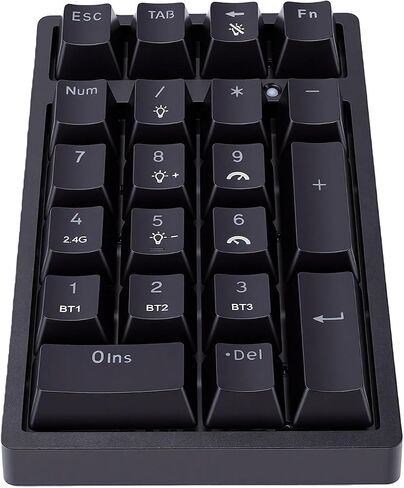 Fockety Mechanical Number Pad, BT Connection, 2.4G Wireless, Type C Wired 21 Keys Portable Numeric Keypad with RGB Light, Single Color Light, for Laptop PC Computer Notebook in Saudi Arabia
