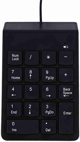USB Numeric Keypad 18 Keys Compact Numpad for Laptop Desktop PC Lightweight ABS Black 1pc in Saudi Arabia