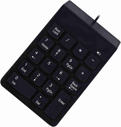 USB Numeric Keypad 18 Keys Compact Numpad for Laptop Desktop PC Lightweight ABS Black 1pc in Saudi Arabia