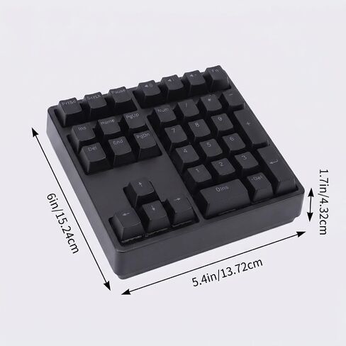 Fockety Number Pad, 34 Keys Mechanical USB Wired Numeric Keypad with RGB LED Backlit, PBT Keycaps, Red Switch, for Laptop Desktop Computer PC Notebook, 6 x 5.4 x 1.7in in Saudi Arabia