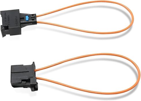 2 PCS Fiber Optic Loop, Female and Male Diagnostic Bypass Adapter, Automotive Audio System Test Loop Tool, Compatible with Audi BMW Mercedes-Benz Porsche Volkswagen (Black & Orange) in Saudi Arabia