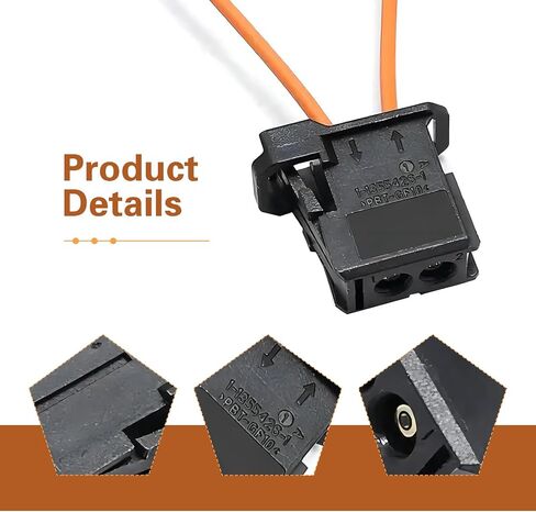2 PCS Fiber Optic Loop, Female and Male Diagnostic Bypass Adapter, Automotive Audio System Test Loop Tool, Compatible with Audi BMW Mercedes-Benz Porsche Volkswagen (Black & Orange) in Saudi Arabia