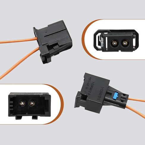 2 PCS Fiber Optic Loop, Female and Male Diagnostic Bypass Adapter, Automotive Audio System Test Loop Tool, Compatible with Audi BMW Mercedes-Benz Porsche Volkswagen (Black & Orange) in Saudi Arabia