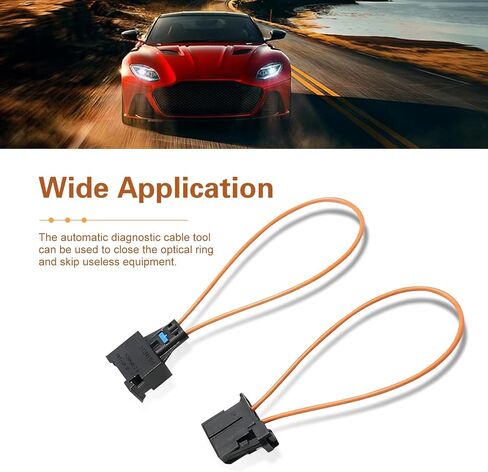 2 PCS Fiber Optic Loop, Female and Male Diagnostic Bypass Adapter, Automotive Audio System Test Loop Tool, Compatible with Audi BMW Mercedes-Benz Porsche Volkswagen (Black & Orange) in Saudi Arabia