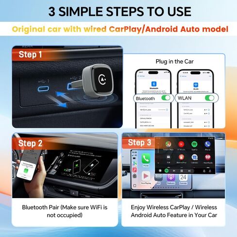 Wireless CarPlay Android Auto Dongle for Wired Cars in Saudi Arabia