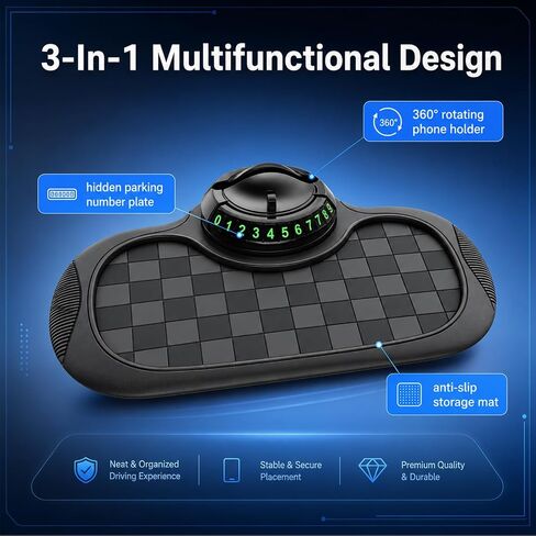 1Pcs Multifunction Car Anti-Slip for Phones,Keys(Black-Gray) in Kuwait