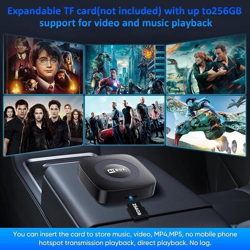 Ai Magic Box for Streaming Net/Flix/YouTube/TikTok, Wireless CarPlay Adapter Dongle Support TF Card for OEM Wired Car Play & Android Auto Cars Ai Box Carplay in Saudi Arabia