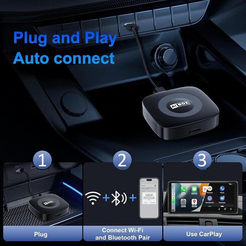 Ai Magic Box for Streaming Net/Flix/YouTube/TikTok, Wireless CarPlay Adapter Dongle Support TF Card for OEM Wired Car Play & Android Auto Cars Ai Box Carplay in Saudi Arabia