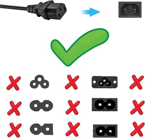 C13 Power Cord Replacement for Epson, Optoma, ViewSonic, NEC Projector and TV Computer Monitor -18 AWG, 3 Prong Plug, 6 FT in Kuwait
