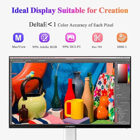 INNOCN 27" 4K 120Hz HDR500 USB-C 90W Monitor for MacBook/Mac mini - 16:9 IPS, DeltaE＜1, DP1.4, HDMI 2.1, Pivot Stand, CB27U1 in Kuwait