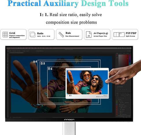 INNOCN 27" 4K 120Hz HDR500 USB-C 90W Monitor for MacBook/Mac mini - 16:9 IPS, DeltaE＜1, DP1.4, HDMI 2.1, Pivot Stand, CB27U1 in Kuwait