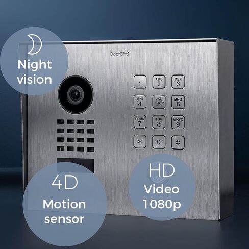 DoorBird IP Video Door Station D1101KH Classic, Surface-Mount, Stainless Steel V2A, Brushed, Surface-mounting in Kuwait