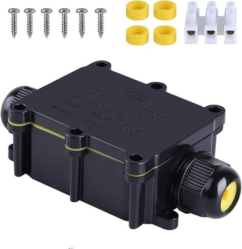 Junction Box Outdoor Waterproof IP68 2Way Plug Line M20 Coaxial Cable Connector Wire Range 5 to15mm Electrical External Power Cord Junction Boxes Protection Gland Electrical in Kuwait