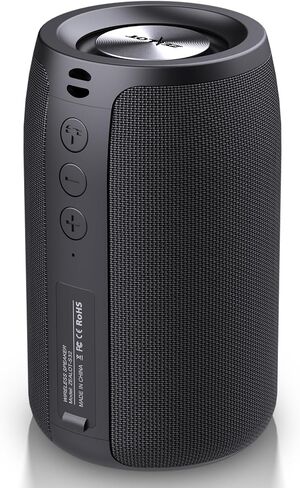 ZEALOT Portable Bluetooth Speakers, Wireless Speaker, S32 Samll Outdoor Speaker, Waterproof IPX5, Stereo Pairing/Bass/USB/MIC/TF Card/AUX for Home Outdoor Travel, Gift for Men, Kids -Black in Kuwait