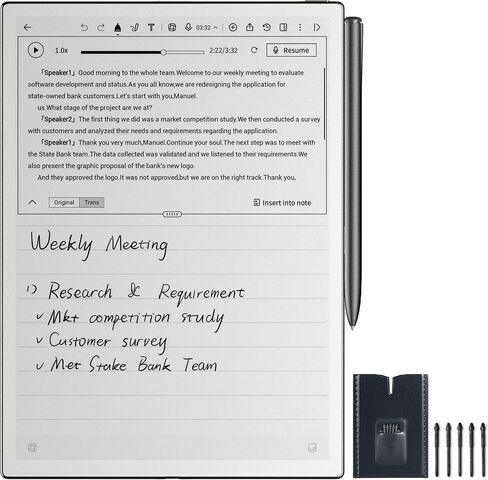iFLYTEK AINOTE 2 Bundle, 5Pcs Pen Refills for 10.6" AI Note-Taking Device with Stylus, 16-Language Transcription, Digital Notebook, Paper Tablet,e Ink Tablet in Kuwait