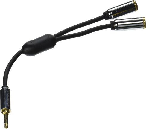 Monoprice 3.5mm Stereo Splitter - TRS Male to TRS Dual Female, Designed for Mobile, 0.5 Feet, Black in Kuwait