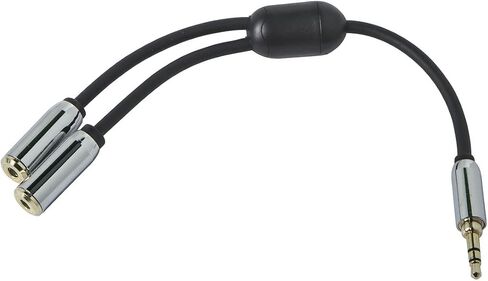 Monoprice 3.5mm Stereo Splitter - TRS Male to TRS Dual Female, Designed for Mobile, 0.5 Feet, Black in Kuwait