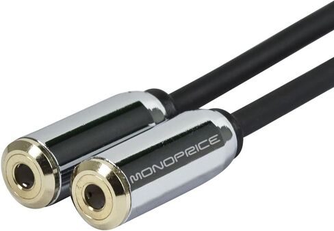 Monoprice 3.5mm Stereo Splitter - TRS Male to TRS Dual Female, Designed for Mobile, 0.5 Feet, Black in Kuwait