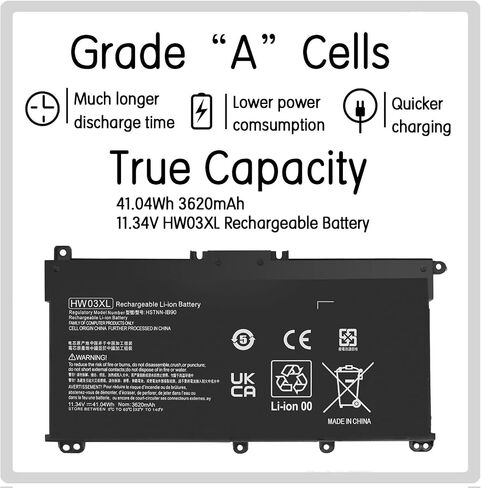 HW03XL L97300-005 Battery Replacement for HP Pavilion 15 15-EG 15-EH 15-eg0xxx 15-eg0073cl 15-eg0053cl 15-eg1053cl 15t-eg000 15-eh1xxx 17-CN 17-CP 17-CN0XXX 17-CN0023DX 17-cp0700dx Laptop. in Kuwait