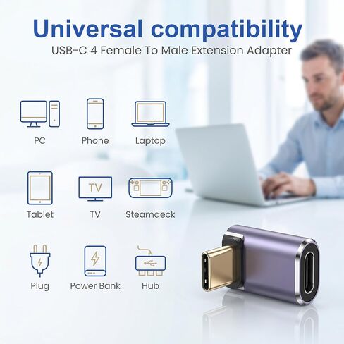 4 Style USB C Right Angle Adapter, 90 Degree Male to Female Adapter in Kuwait