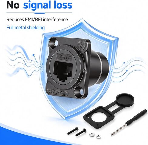 2PCS Shielded D-Type RJ45 Connector RJ45 Panel Mount Coupler in Saudi Arabia