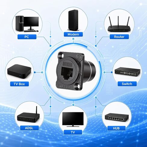 2PCS Shielded D-Type RJ45 Connector RJ45 Panel Mount Coupler in Saudi Arabia