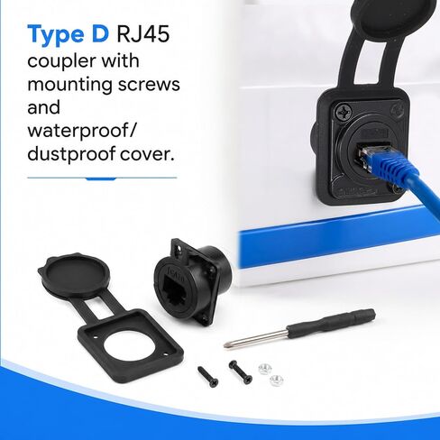 2PCS Shielded D-Type RJ45 Connector RJ45 Panel Mount Coupler in Saudi Arabia