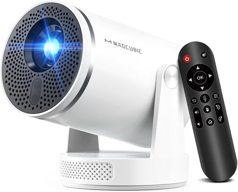 Mini Projector with Wifi 6 and Bluetooth 5.4, Smart Portable Projector 4K Support, Android 14 & 400 ANSI, Auto Focus & Keystone, 1080P Small Proyector Magcubic HY320Pro for Bedroom, Movie, Outdoor in Kuwait