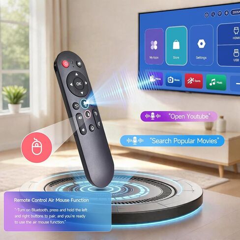 Mini Projector with Wifi 6 and Bluetooth 5.4, Smart Portable Projector 4K Support, Android 14 & 400 ANSI, Auto Focus & Keystone, 1080P Small Proyector Magcubic HY320Pro for Bedroom, Movie, Outdoor in Kuwait