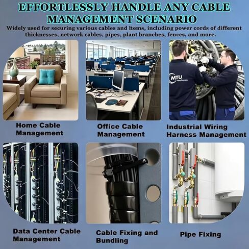 200 PCS 10-inch Black Zip Ties with Screw Hole。 75lbs Mountable Head Cable Ties Straps Multipurpose Heavy Duty Nylon Cable Zip Ties with Screw Mounting Hole。(Matching screws) in Saudi Arabia
