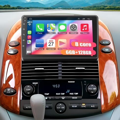 8 Core 6GB+128GB Car Radio for Toyota Sienna 2004-2010,9 Inch QLED Touch Screen Car Stereo with Carplay&Android Auto,WiFi,GPS Navigation,Bluetooth,FM&AM Radio,Android 15 in Kuwait