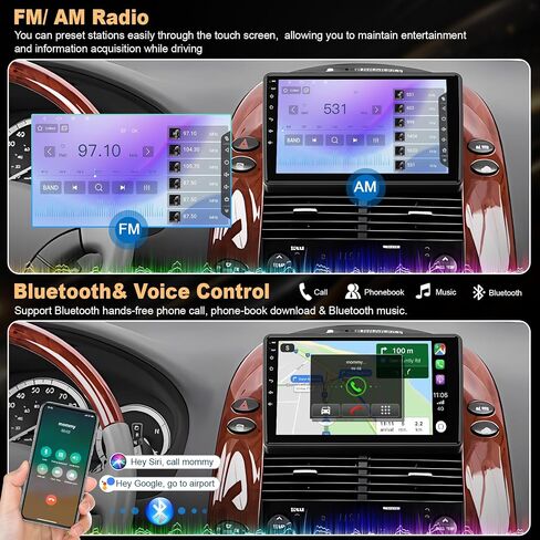 8 Core 6GB+128GB Car Radio for Toyota Sienna 2004-2010,9 Inch QLED Touch Screen Car Stereo with Carplay&Android Auto,WiFi,GPS Navigation,Bluetooth,FM&AM Radio,Android 15 in Kuwait