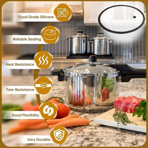 2 09909 for presto Pressure Canner Sealing Ring Gasket Fit for presto Cast Aluminum 2.5 3 4 Quart Pressure Cookers Include 1 Automatic Air Vent presto Pressure Canner Parts One-Year Free Replacement in Kuwait