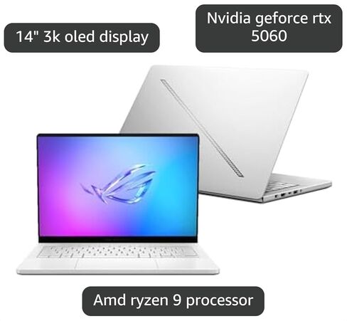 EXCaliberPC [2025] ASUS ROG Zephyrus G14 GA403UM-G14.R9HX4 (AMD Ryzen 9 270, 16GB LPDDR5X, 1TB NVMe SSD, NVIDIA GeForce RTX 5060, 14" 3K OLED 120Hz, Windows 11) Gaming Laptop in Saudi Arabia