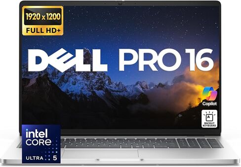 Dell Pro 16 PC16250 Business AI Laptop, Next Gen Latitude 3550, 16" FHD+ Display, 32GB DDR5 RAM 512GB SSD, Intel 12-Core Ultra 5 235U vPro Processor, Windows 11 Pro, Backlit Keyboard, Platinum Silver in Kuwait