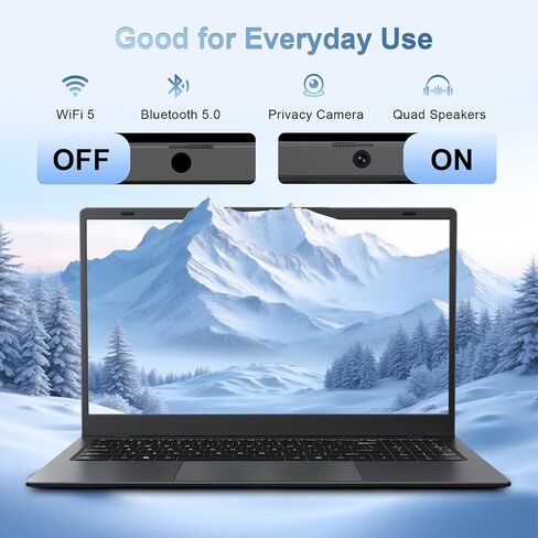 Laptop 15.6 Inch, 12GB RAM Laptops with Pentium Gold 6500Y (Up to 3.4GHz), 128GB SSD, FHD IPS Screen, USB C, USB 3.2, HDMI, WiFi, Lightweight Laptop for Student, Home and Everyday Use in Kuwait